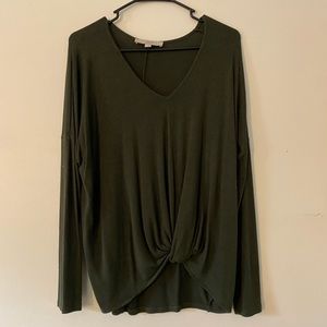 LOFT knotted front long sleeve tee